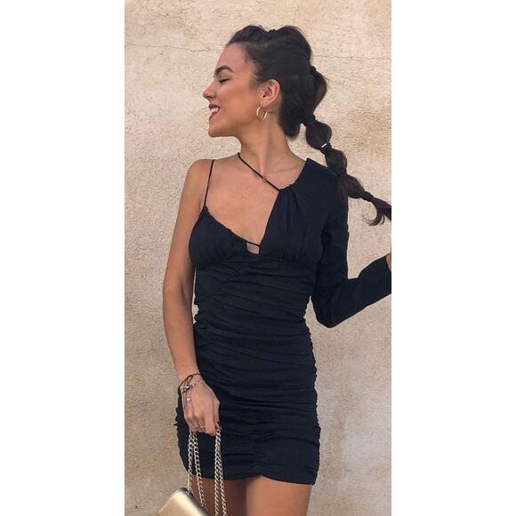 Zara Draped Asymmetric Dress - Picture 2 of 9